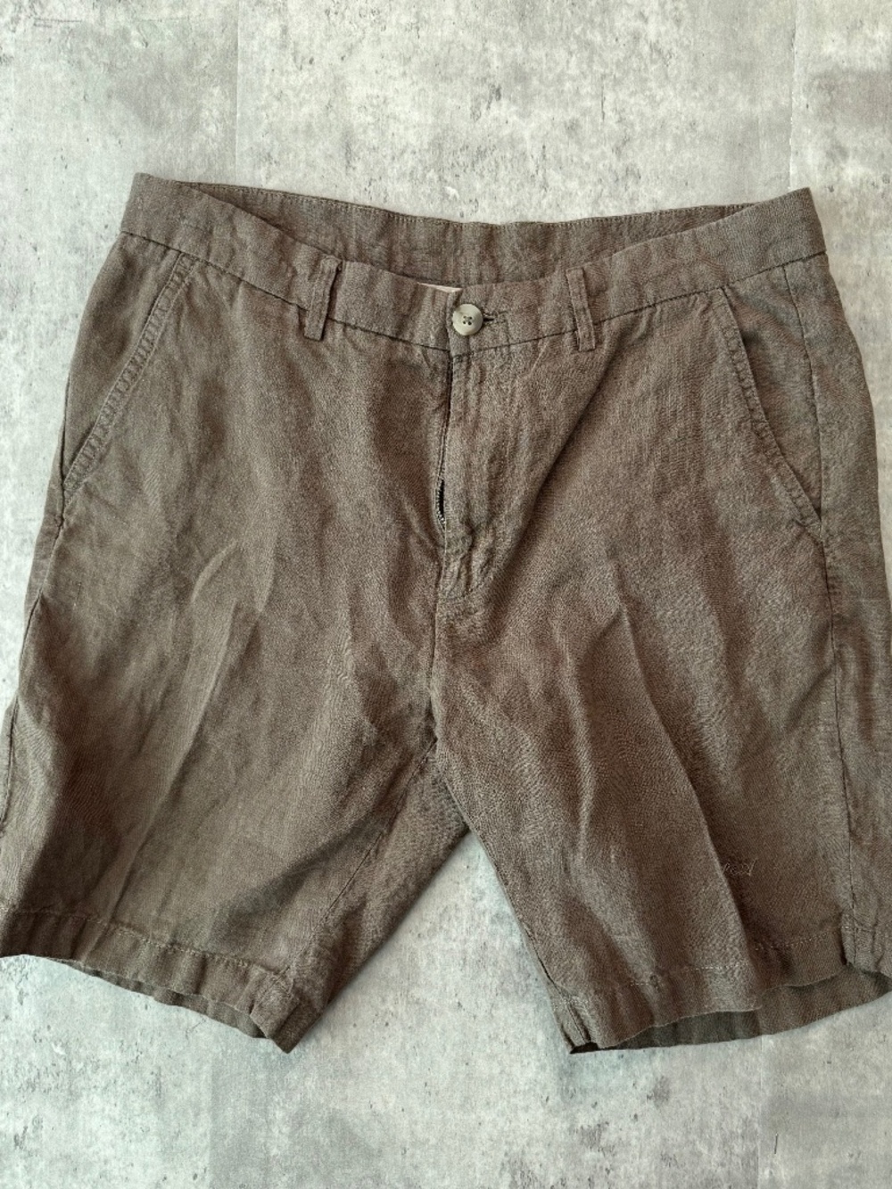 Porter And Ash Linen Shorts Brown Mens Size 32 Vacation Breathable Beach Shorts